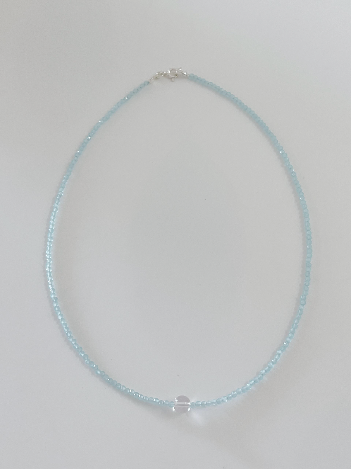 Summer Blue Beaded Crystal Necklace